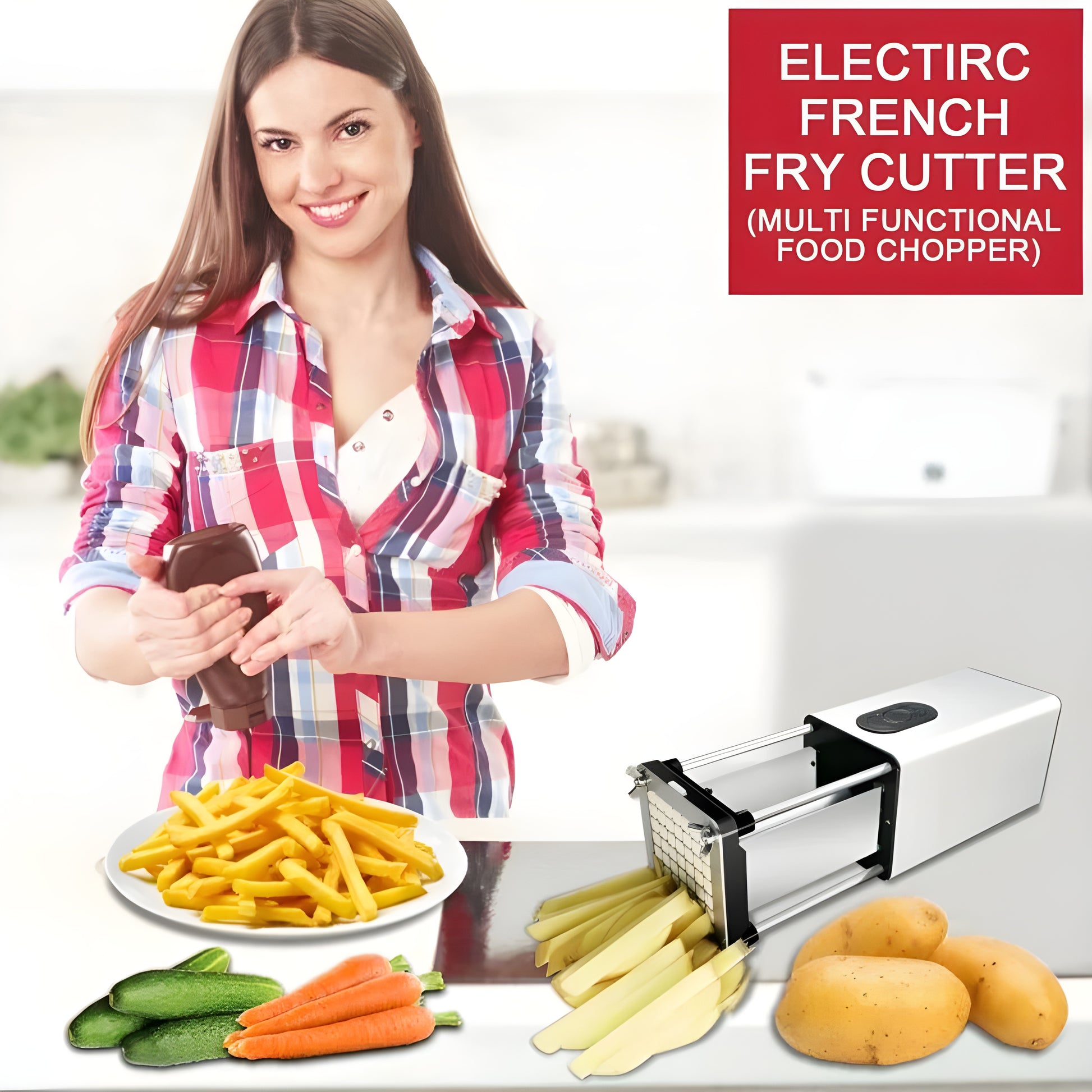 Electric French Fry Cutter - Effortless Slicing - Chopeas